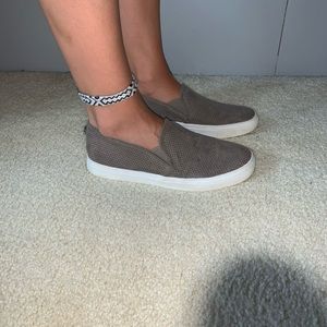 STEVE MADDEN Perforated Suede Slip On Shoes